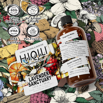 HIQILI Lavender Sanctuary Fragrance Oil for Diffuser, Candle & Soap Making – 5.07 fl oz
