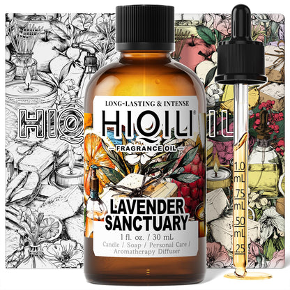 HIQILI Lavender Sanctuary Fragrance Oil – Diffuser, Candle & Soap (1 fl oz)