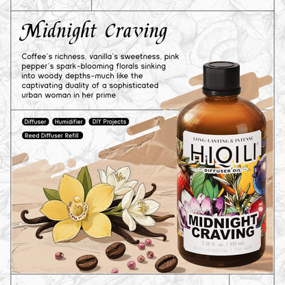 HIQILI Midnight Craving Diffuser Oil – Long-Lasting Fragrance (3.38 fl oz)