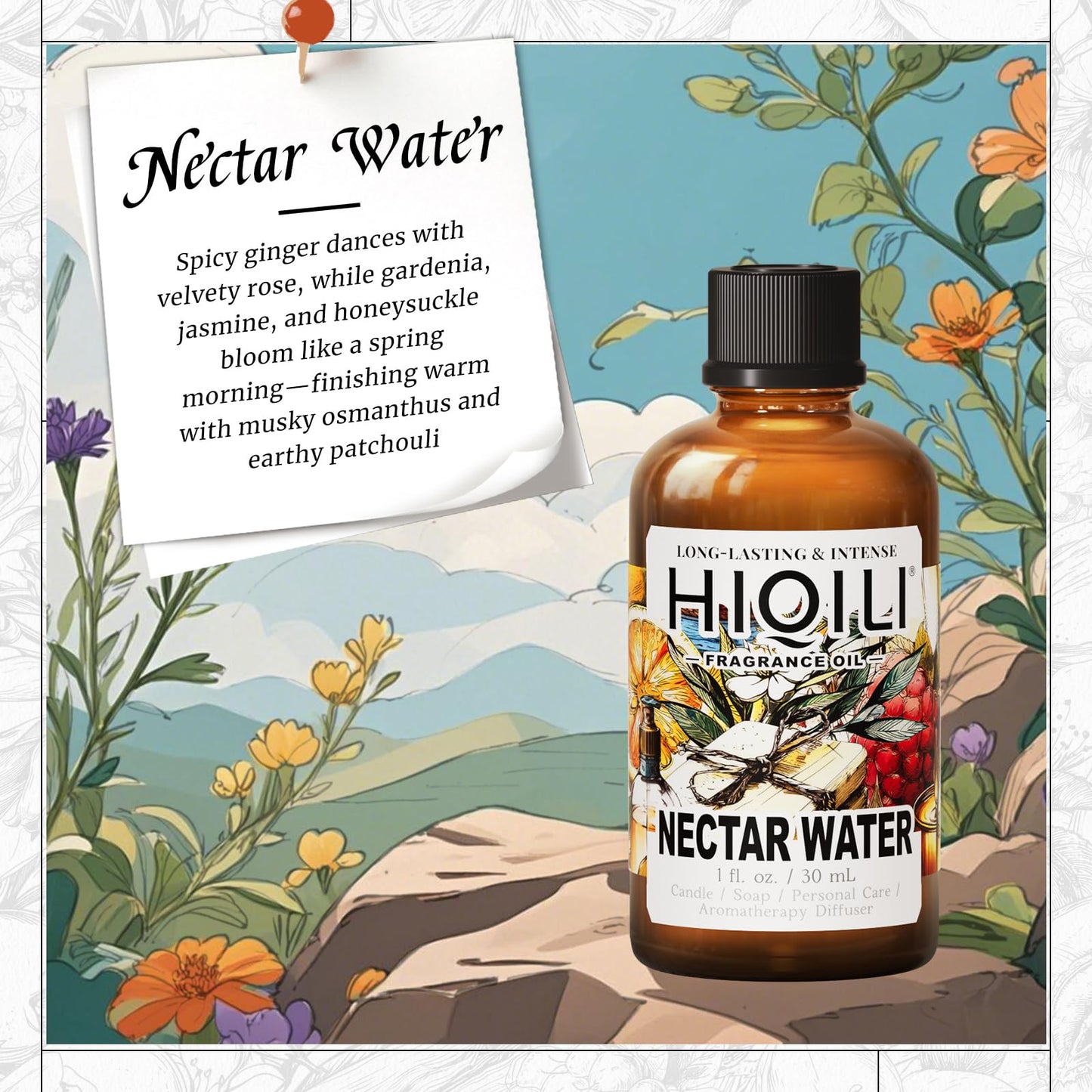 HIQILI Nectar Water Fragrance Oil – Jasmine & Osmanthus (1 fl oz)