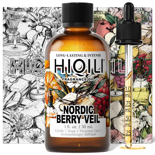 HIQILI Nordic Berry Veil Fragrance Oil – 1 Fl Oz for Diffusers, Candles & Soaps