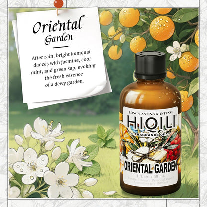 HIQILI Oriental Garden Fragrance Oil for Candle & Soap Making – Inspired by H.er-mes Le-Jrn deMonsr-Li – Luxury Hotel Scents for Diffusers – 1 Fl Oz