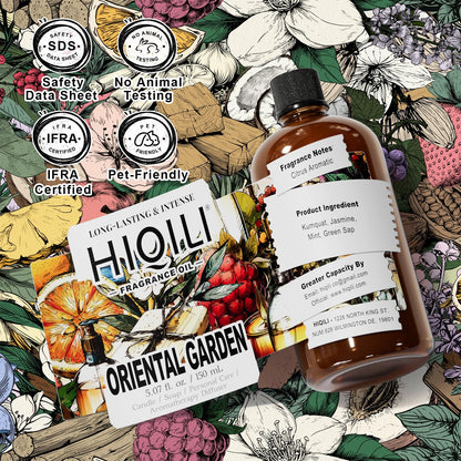 HIQILI Oriental Garden Fragrance Oil – Candle & Soap Making (5.07 Fl Oz) – Luxury Hotel Scents