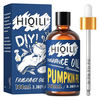 HIQILI Pumpkinpie Pure Scented Fragrance Oil for Diffuser, Candle, Soap – 3.38 Fl Oz