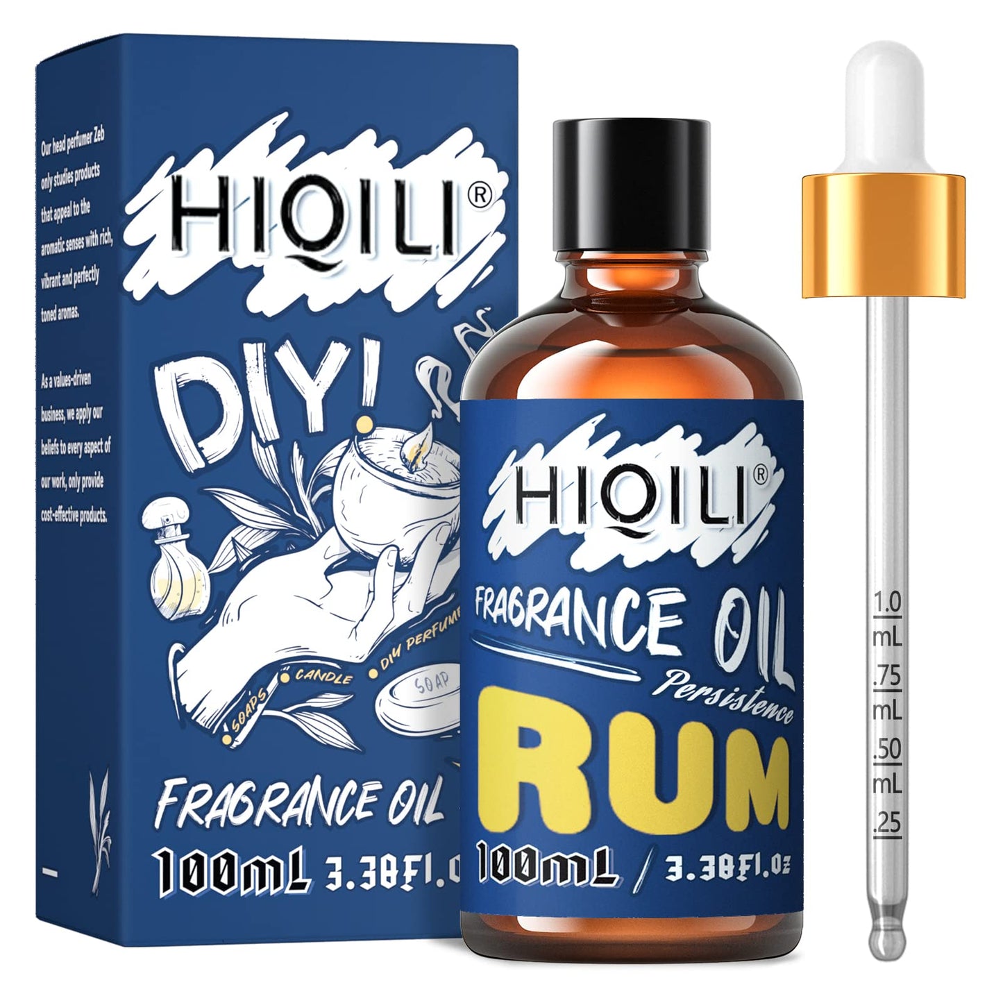 HIQILI Rum Essential Oil - Sweet Mellow Fragrance for Diffuser & DIY (3.38 fl oz)