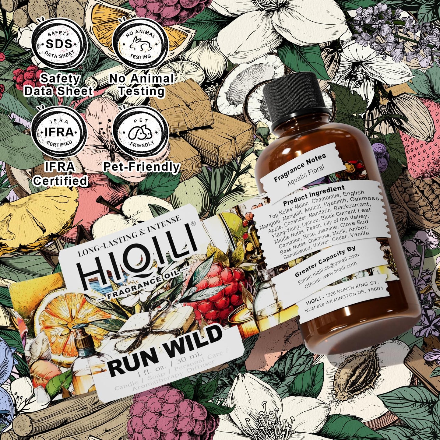 HIQILI Run Wild Fragrance Oil – Inspired by Cl.Klein E-Scape, 1 oz