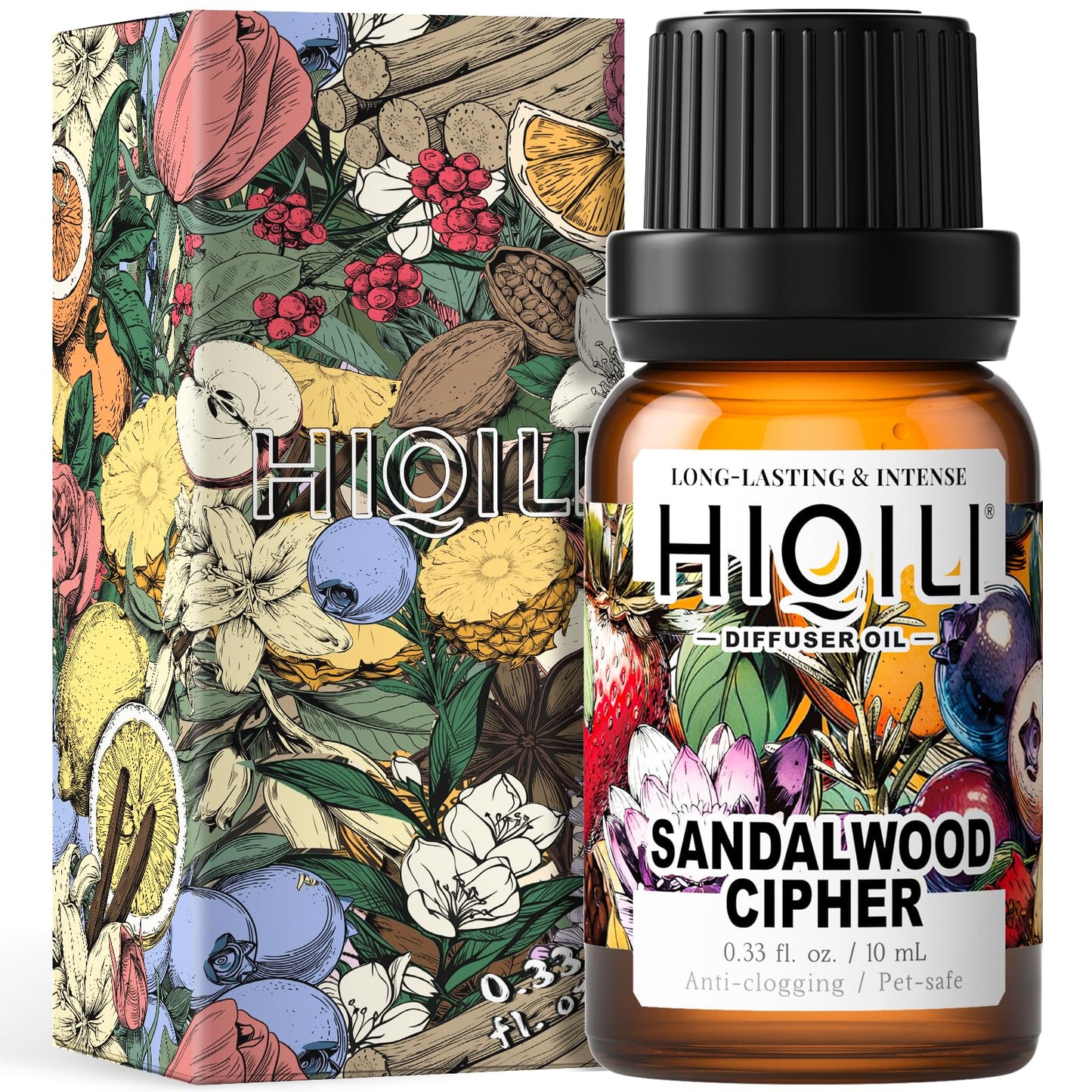 HIQILI Sandalwood Cipher Diffuser Oil – Long-Lasting Scent for Diffusers, Cars & Home