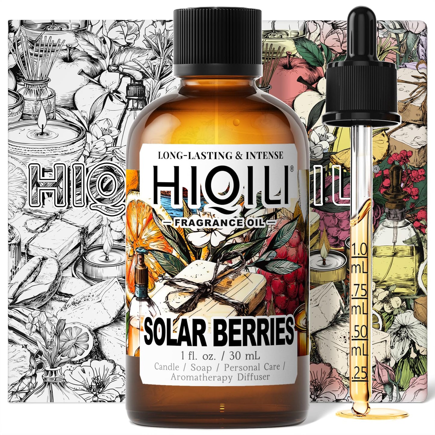 HIQILI Solar Berries Fragrance Oil – 1 Fl Oz for Candles, Soaps & Diffusers