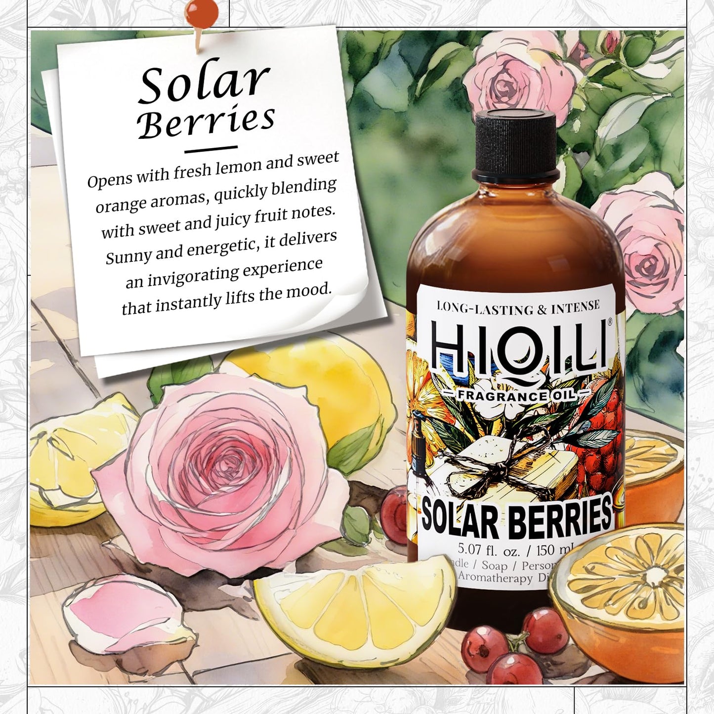 HIQILI Solar Berries Fragrance Oil – 5.07 Fl Oz for Candles & Diffusers
