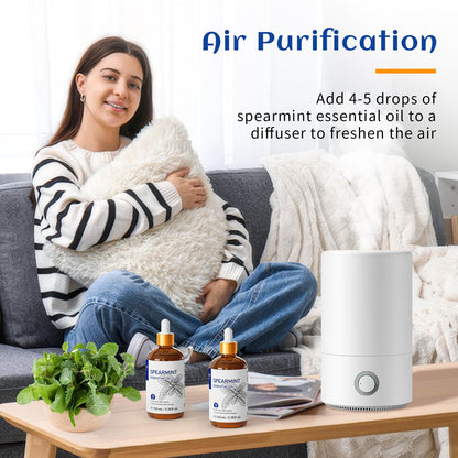 HIQILI 100ML Spearmint Essential Oil – Pure Skin Care, Diffuser & DIY