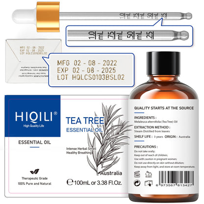 HIQILI Tea Tree Oil for Skin & Hair – 3.38 Fl Oz | Shampoos, Body Wash & Foot Soak