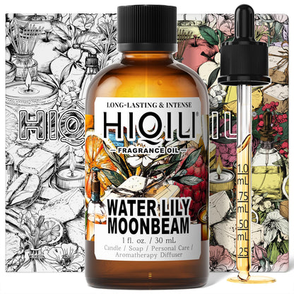 HIQILI Water Lily Moonbeam Fragrance Oil (1 oz) – Floral Scent for Diffuser, Candles, Soap & Perfume