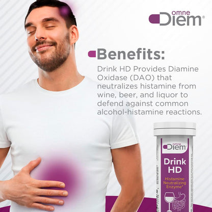 OmneDiem Drink HD – Natural Histamine Neutralizing Enzyme (DAO) 20 Capsules