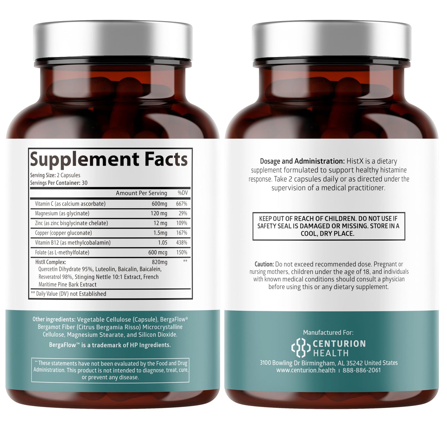 Histx Support Supplement – Quercetin, Stinging Nettle, Vitamin C & Pine Bark | 60 Vegan Capsules