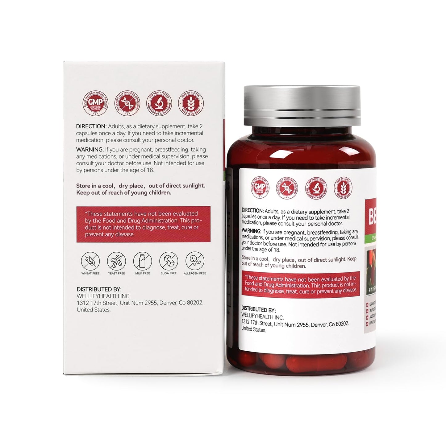 HiWell Berberine with Ceylon Cinnamon | Blood Sugar & Cholesterol Support | Gluten-Free, Non-GMO & Vegan | 60 Capsules