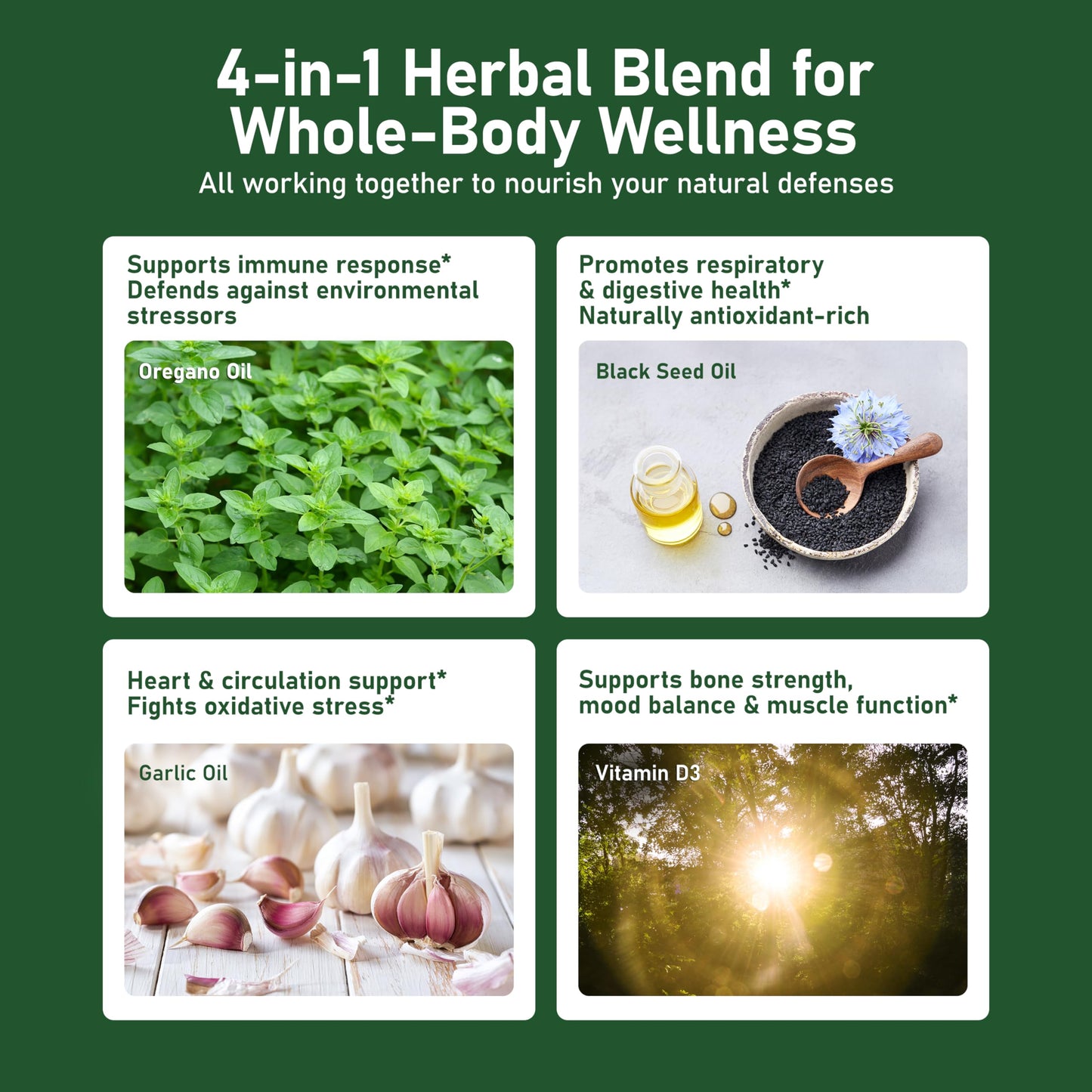 HiWell Oil of Oregano with Black Seed Oil – 55% Carvacrol & Thymoquinone, 60-Day Non-GMO Immune Support
