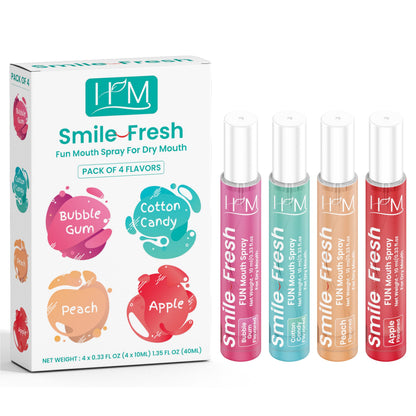 HM Dry Mouth Fun 4 Flavoured Spray – Alcohol-Free, Instant Hydration, 4 Flavors