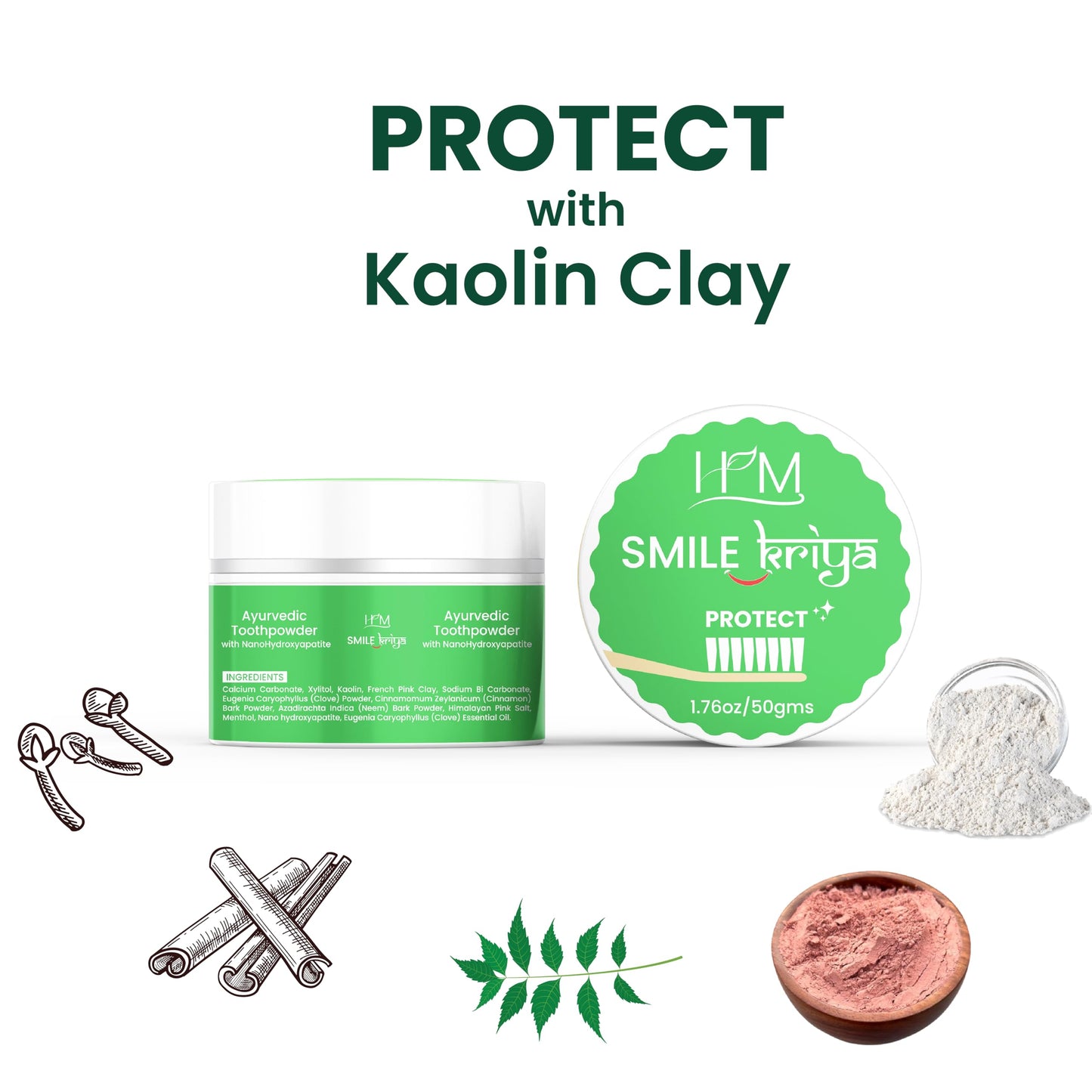 HM Smile Kriya Ayurvedic Toothpowder Duo (Pack of 2) | Whitens Teeth Naturally, Remineralizes Enamel, Strengthens Gums