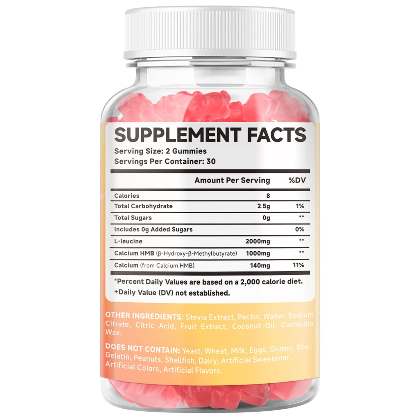 2 Pack HMB + L-Leucine Gummies – 3000mg for Muscle Growth & Recovery, Sugar-Free Raspberry, 120 Count