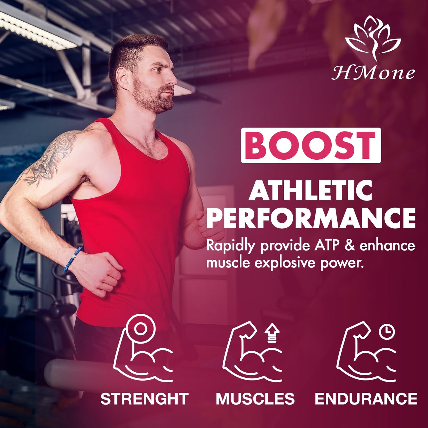 HMone Creatine Monohydrate Gummies – 5g per Serving (Creapure), 160 Count, Vegan & Sugar Free