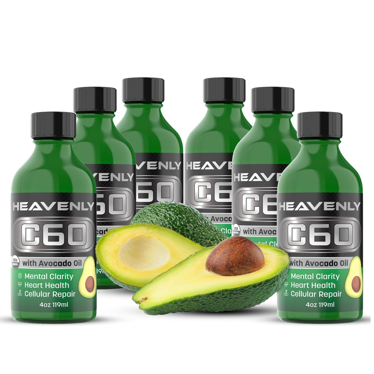 HNP Labs C60 Avocado Oil – Organic Cold-Pressed, USA Made, GMP Certified