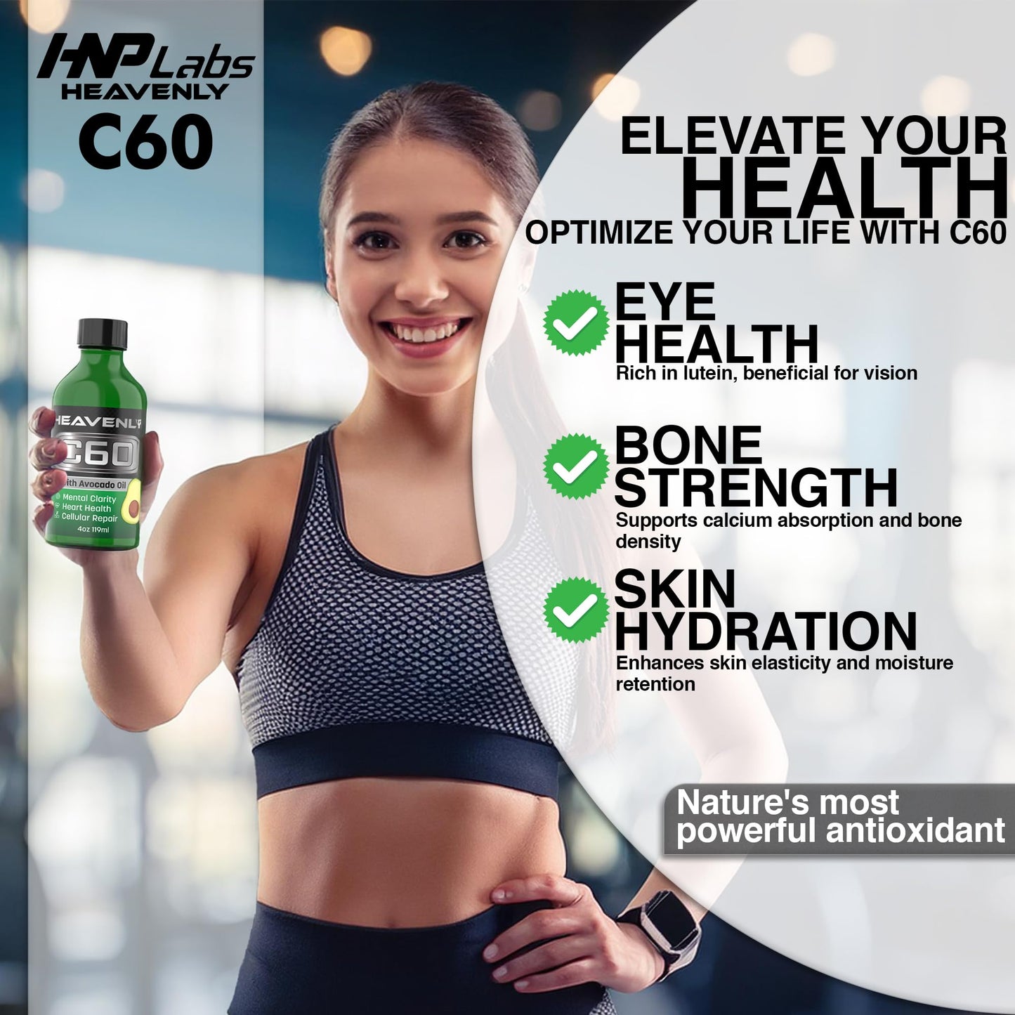 HNP Labs C60 Avocado Oil – Organic Cold-Pressed, USA Made, GMP Certified