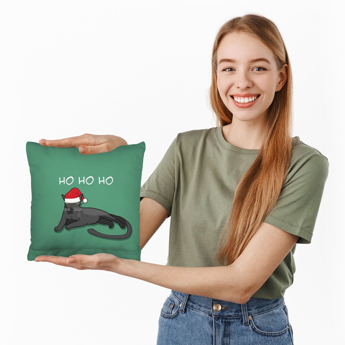 Xmas Sarcastic Cat - Cushion - Two Sizes