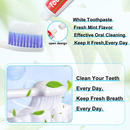 HOIQIRY 30 Tubes Travel-Size Toothpaste Bulk – Mint, 0.176 oz Each