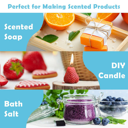 Holamay Fruit Essential Oils Set – 10 x 30ml for Diffusers, Candles & Soaps
