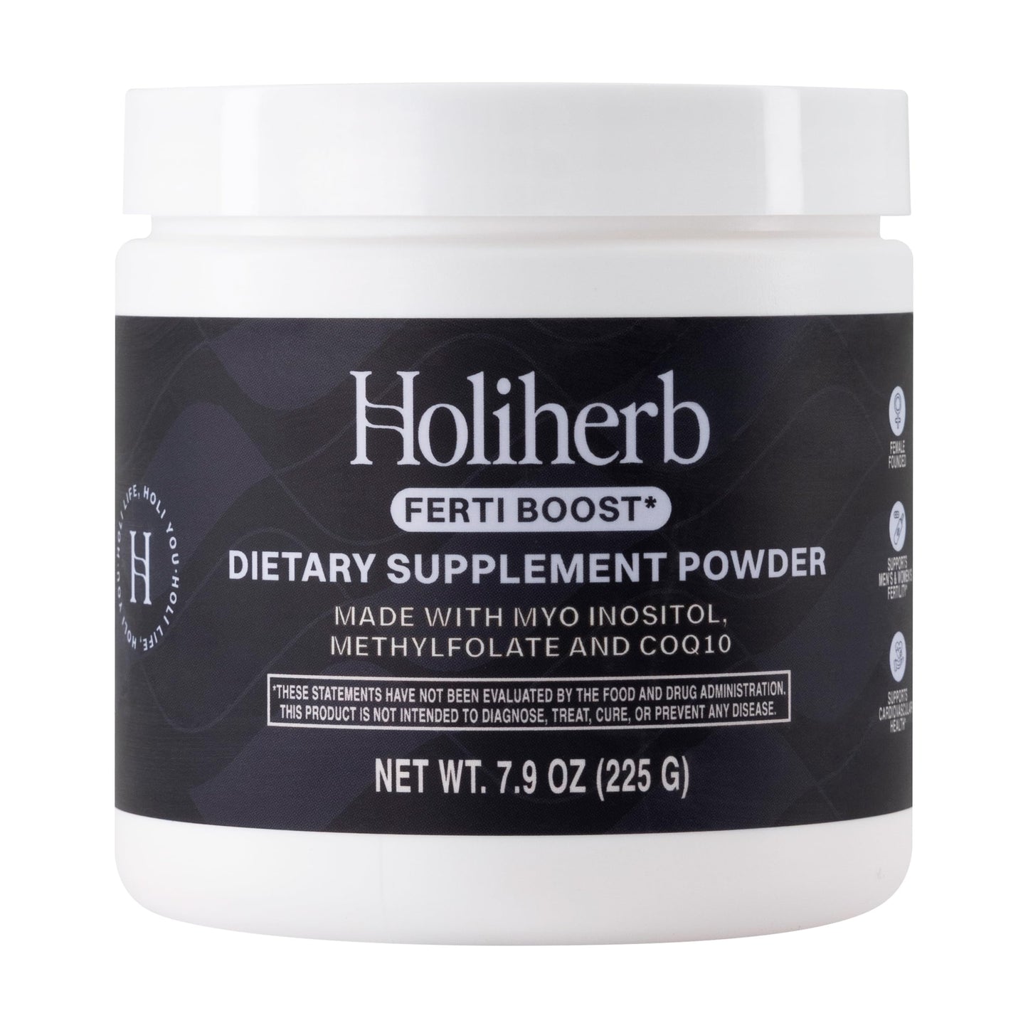Holiherb Myo Inositol (4g) + Methyl Folate + CoQ10 (100mg) | Powdered Supplement | 50 Days