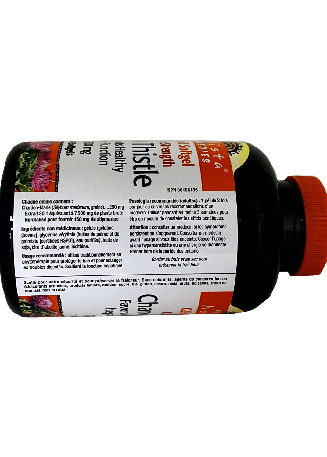 Holista Extra Strength Milk Thistle 250 mg - 240 Softgels | 30:1 Extract, 60% Silymarin