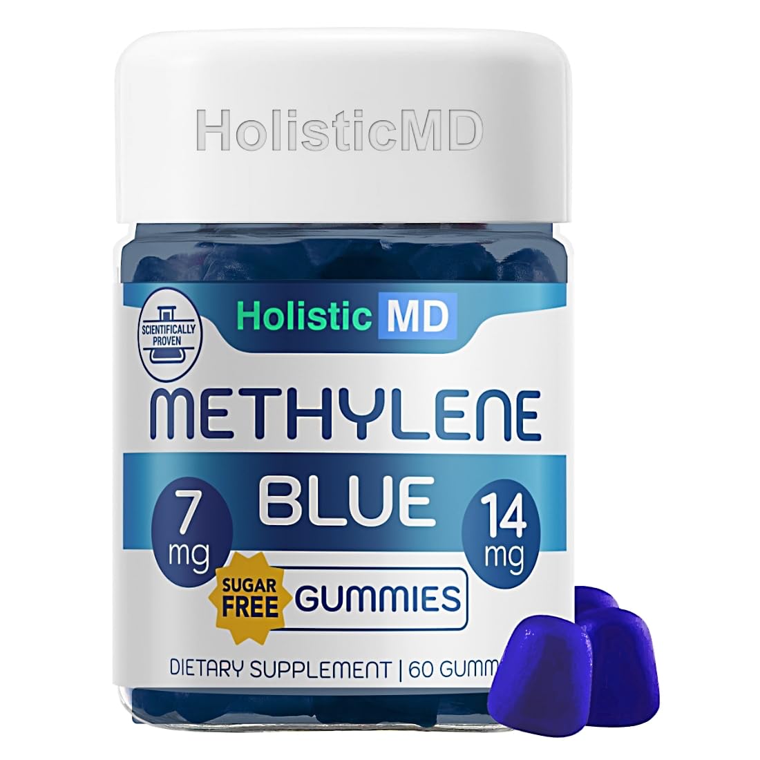 Holistic MD Methylene Blue Gummies 7mg & 14mg – USP Pharma Grade, Sugar Free Berry 60