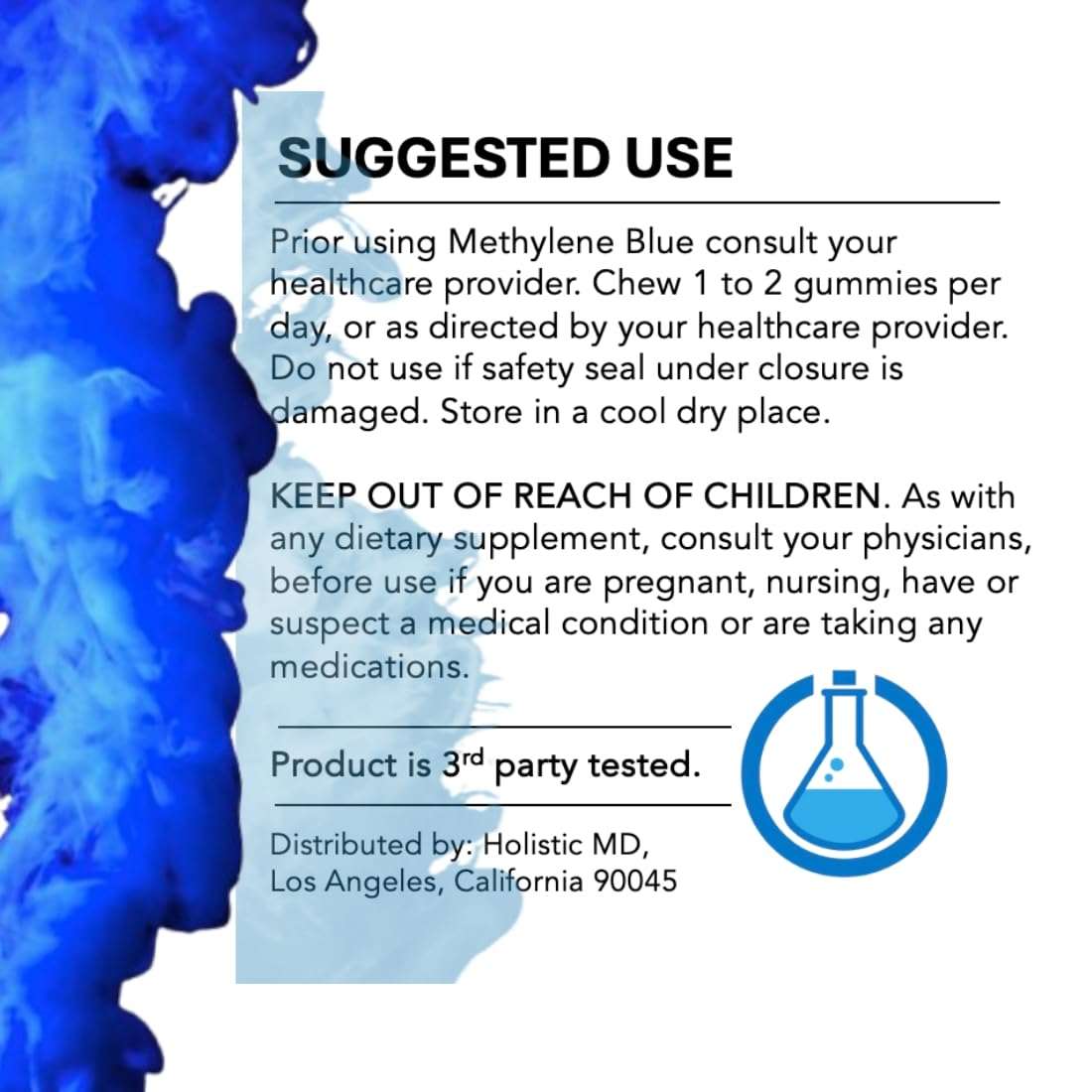 Holistic MD Methylene Blue Gummies 7mg & 14mg – USP Pharma Grade, Sugar Free Berry 60