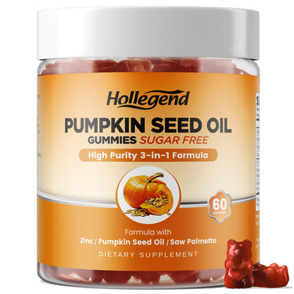HOLLEGEND Pumpkin Seed Oil Gummies with Saw Palmetto – Hair & Prostate Health