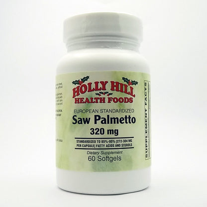 Holly Hill Health Foods – European Standardized Saw Palmetto 320 MG, 60 Softgels