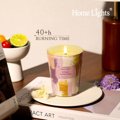 HomeLights Citrus Lavender Soy Candle 6.7oz | Minimalist Scandinavian Jar