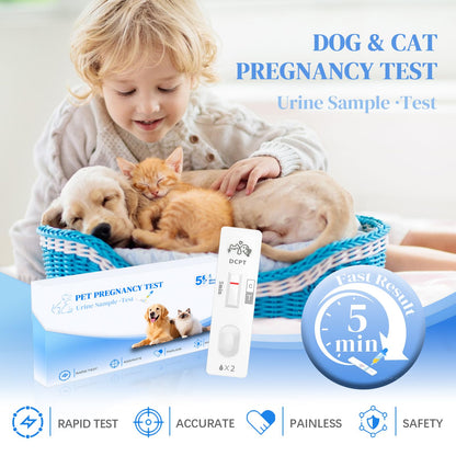 at-Home Dog & Cat Pregnancy Test Kit - 99% Accurate Urine Test for Rapid 5-Minute Results. Easy, Painless, and Reliable Home Testing Solution for Pet Owners