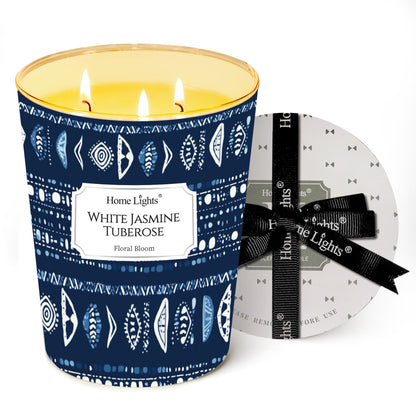 HomeLights 34oz Scented Candle – 3-Wick White Jasmine Tuberose