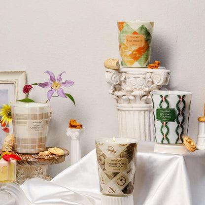 HomeLights Home Comforts Scented Candles – 34oz Soy, 3-Wick Large Jar (Rustic Modern Gift)