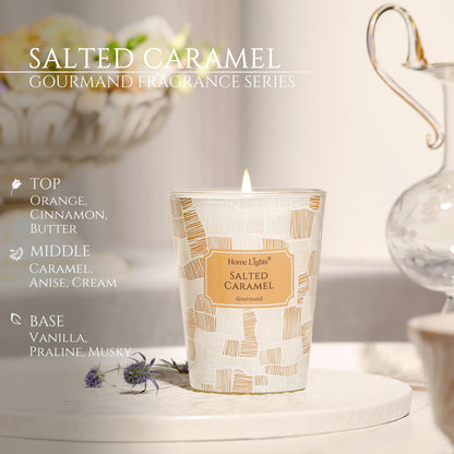 HomeLights Salted Caramel Soy Wax Candle – 6.7oz, 1-Wick, Aromatherapy Gift