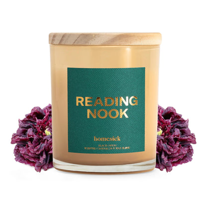 Homesick Reading Nook Candle – 7.5 oz, Sandalwood & Musk, Long-Lasting Soy Wax