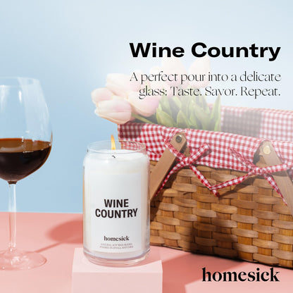Homesick Wine Country Scented Candle - 13.75 oz, Long-Lasting Soy Wax