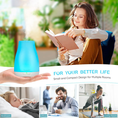 Homeweeks 100ml Colorful Essential Oil Diffuser | Adjustable Mist & Auto Off
