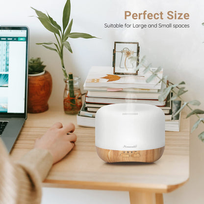 Homeweeks 300ml Essential Oil Diffuser – Quiet Ultrasonic Aromatherapy Night Light