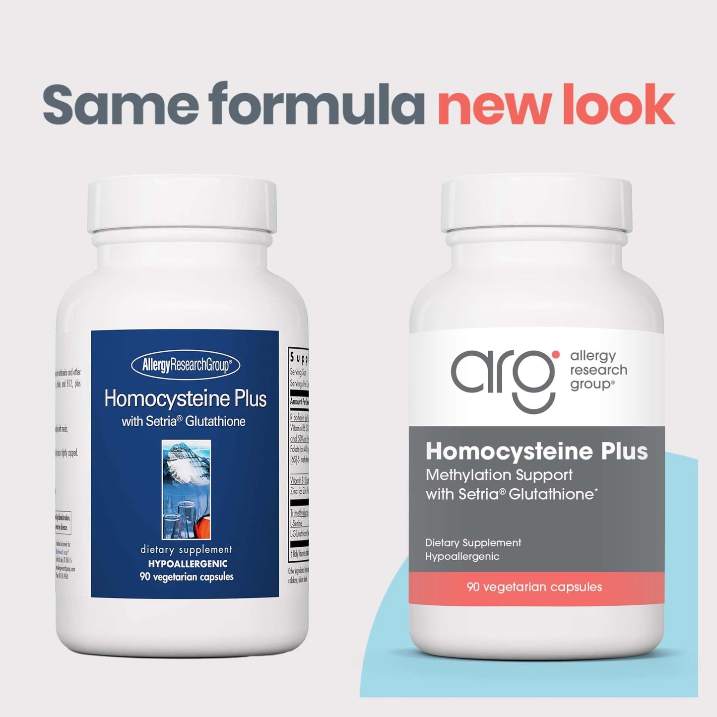 Allergy Research Group Homocysteine Plus Supplement | Setria Glutathione, B Complex, TMG | 90 Count