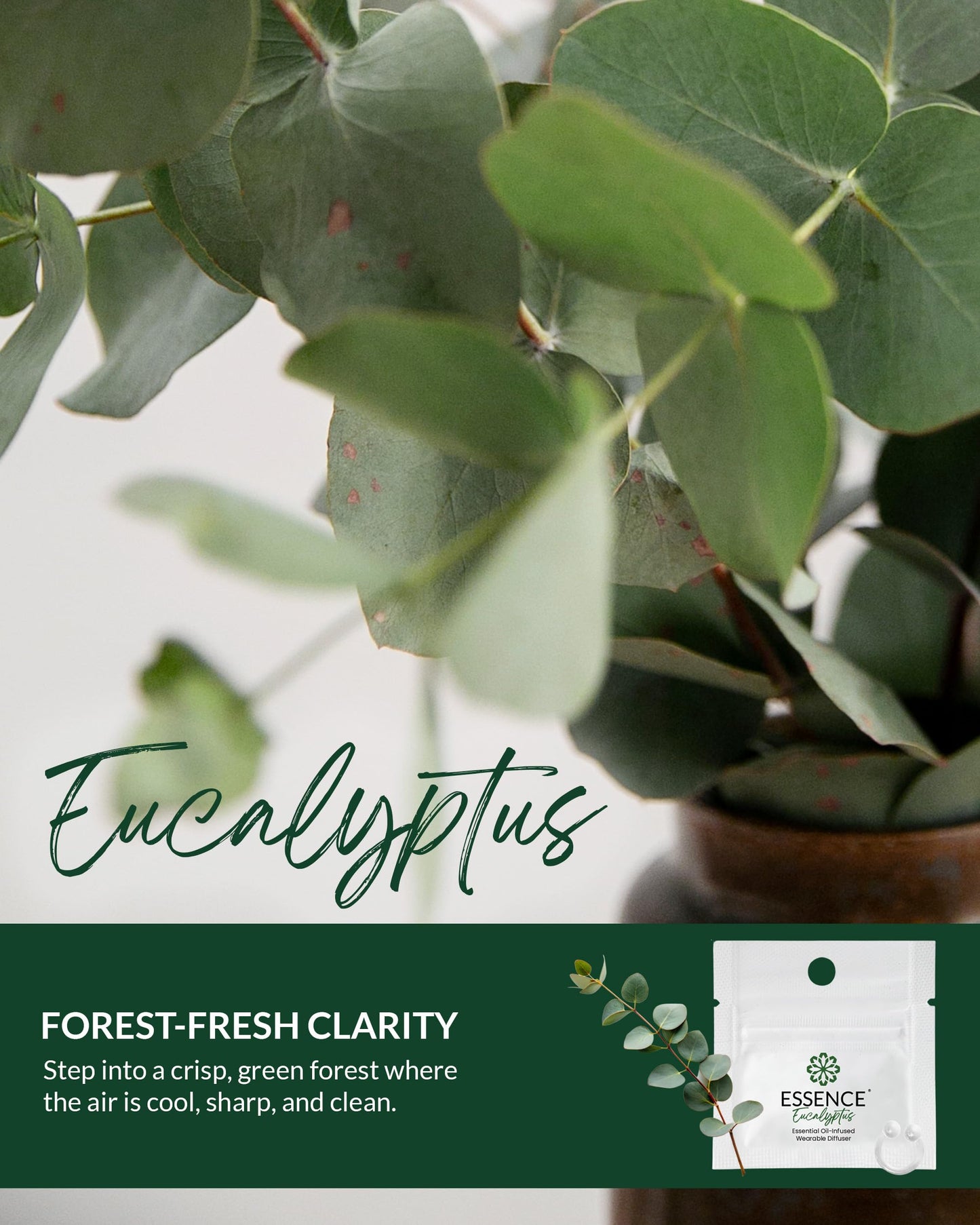 HONÉ Essence Wearable Aromatherapy Nasal Diffuser – Eucalyptus Inhaler for Stress & Mood Support | Made in USA, Travel-Friendly