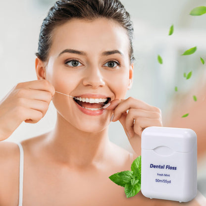 Honeydak 150 Pack Mint Dental Floss Bulk 50m Travel Floss for Teeth & Gums (White)