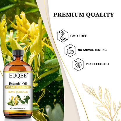 EUQEE Honeysuckle Essential Oil 118ml (4 Fl Oz) – Pure Honeysuckle Oil with Glass Dropper