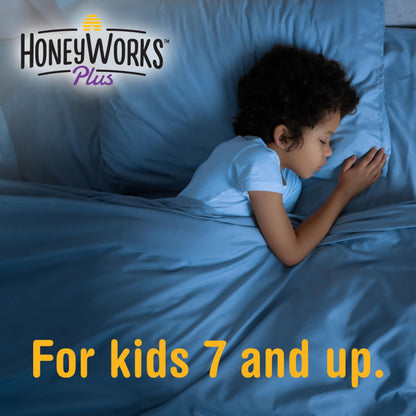 HoneyWorks Nighttime Cough Syrup for Kids – Organic Honey, Ivy Leaf, Melatonin | 4 oz