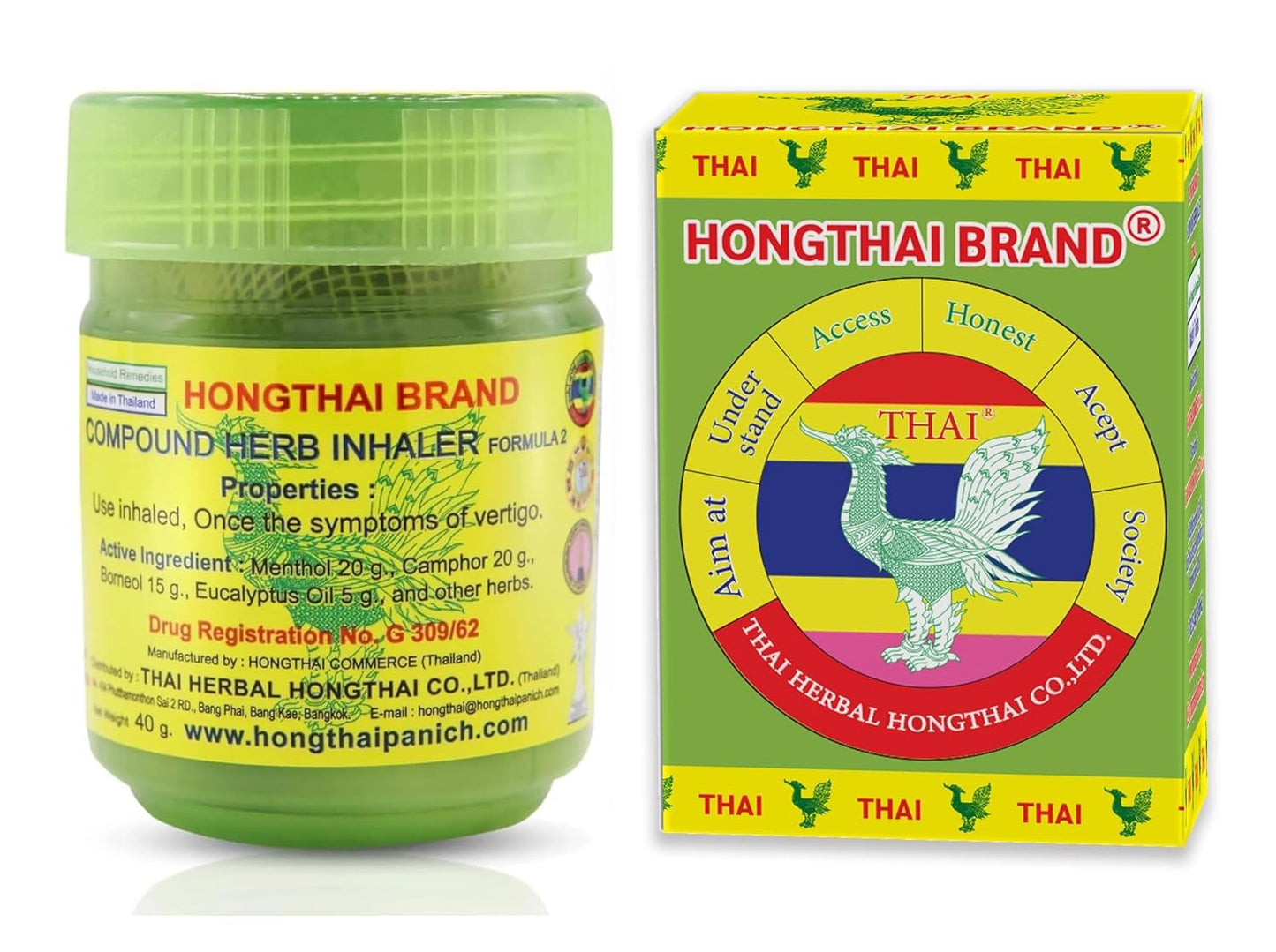 Hong Thai Traditional Thai Herbal Inhaler - Mood Enhancement & Relaxation